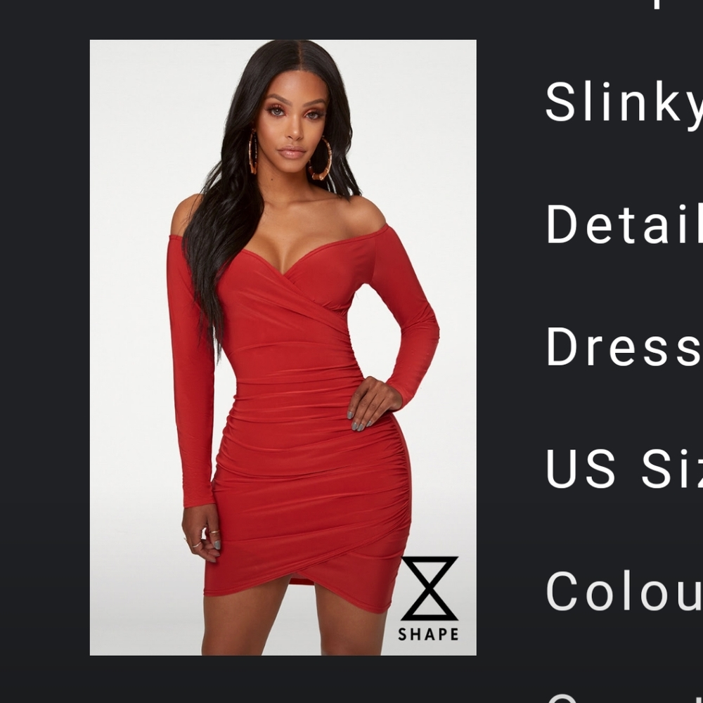 PLT Shape Red Slinky Ruched Detail
